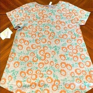 Lularoe Gray Floral Classic Tee Large NWT